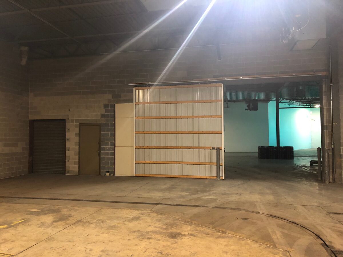 Warehouse drive-in door and dock area